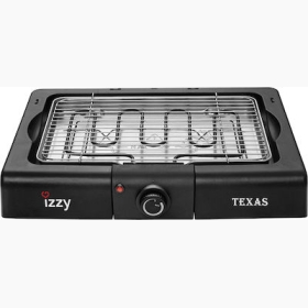 Izzy Texas Επιτραπέζια Ηλεκτρική Ψησταριά Σχάρας 2400W Μαύρη