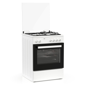 Thermogatz TGS 3511 WH Κουζίνα 60lt με Εστίες Υγραερίου & Ρεύματος Π60εκ. Λευκή + Σετ Σύνδεσης