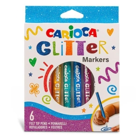 Carioca glitter markers 6 χρωμάτων