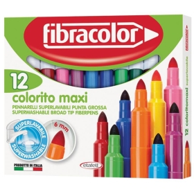 Fibracolor μαρκαδόροι ζωγραφικής Colorito maxi 12χρώμ.
