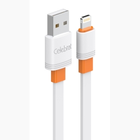 CELEBRAT καλώδιο Lightning σε USB CB-33L, flat, 12W, 1m, λευκό