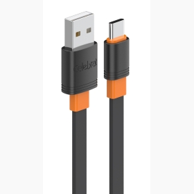 CELEBRAT καλώδιο USB-C σε USB CB-33C, flat, 15W, 1m, μαύρο