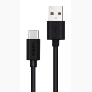 PHILIPS καλώδιο USB σε USB Type-C DLC3104A-00, 1.2m, μαύρο