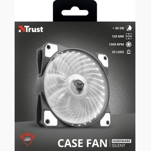 Trust GXT 762B LED Illuminated silent PC case fan - white